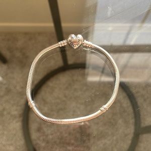 Pandora Moments Heart Clasp Snake Chain Bracelet